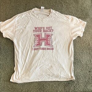 Gildan XL Hoopa Valley High School White Tee with Red H Graphic